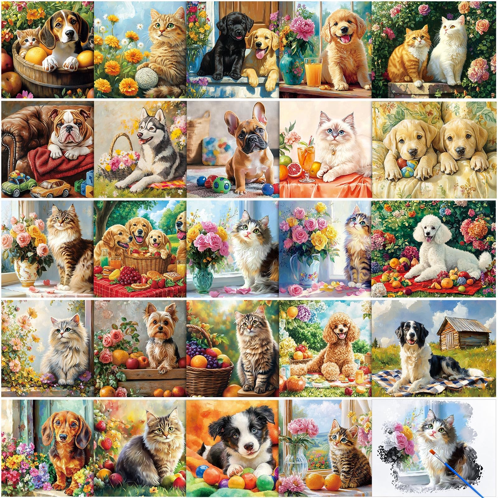 Trandraft 24 Pcs Dementia Products for Elderly Reusable Water Doodle Coloring Set Alzheimers Activities for Seniors Crafts with 1 Painting Brush