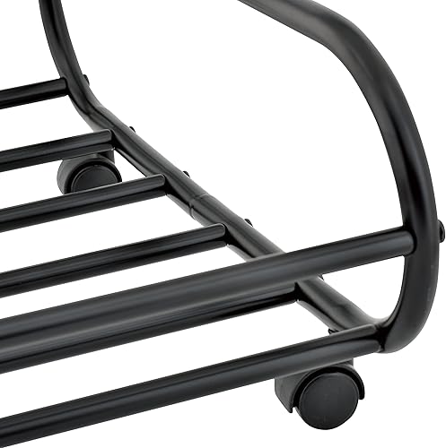 Miniatura 7 de MyGift Carrito de almacenamiento debajo de la cama de 24 pulgadas, organizador de almacenamiento de metal negro con ruedas giratorias, compartimento