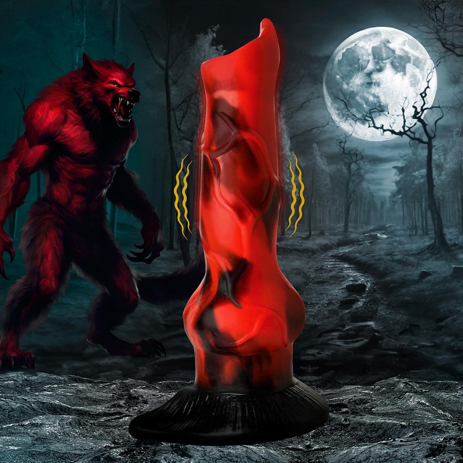CREATURE COCKS Vibra Beast Powerful Vibrating Silicone Dildo - Sex Toy for Beginners Men Women & Couples, Harness Compatible with Suction Cup Base, Waterproof and Rechargeable, 1 Piece