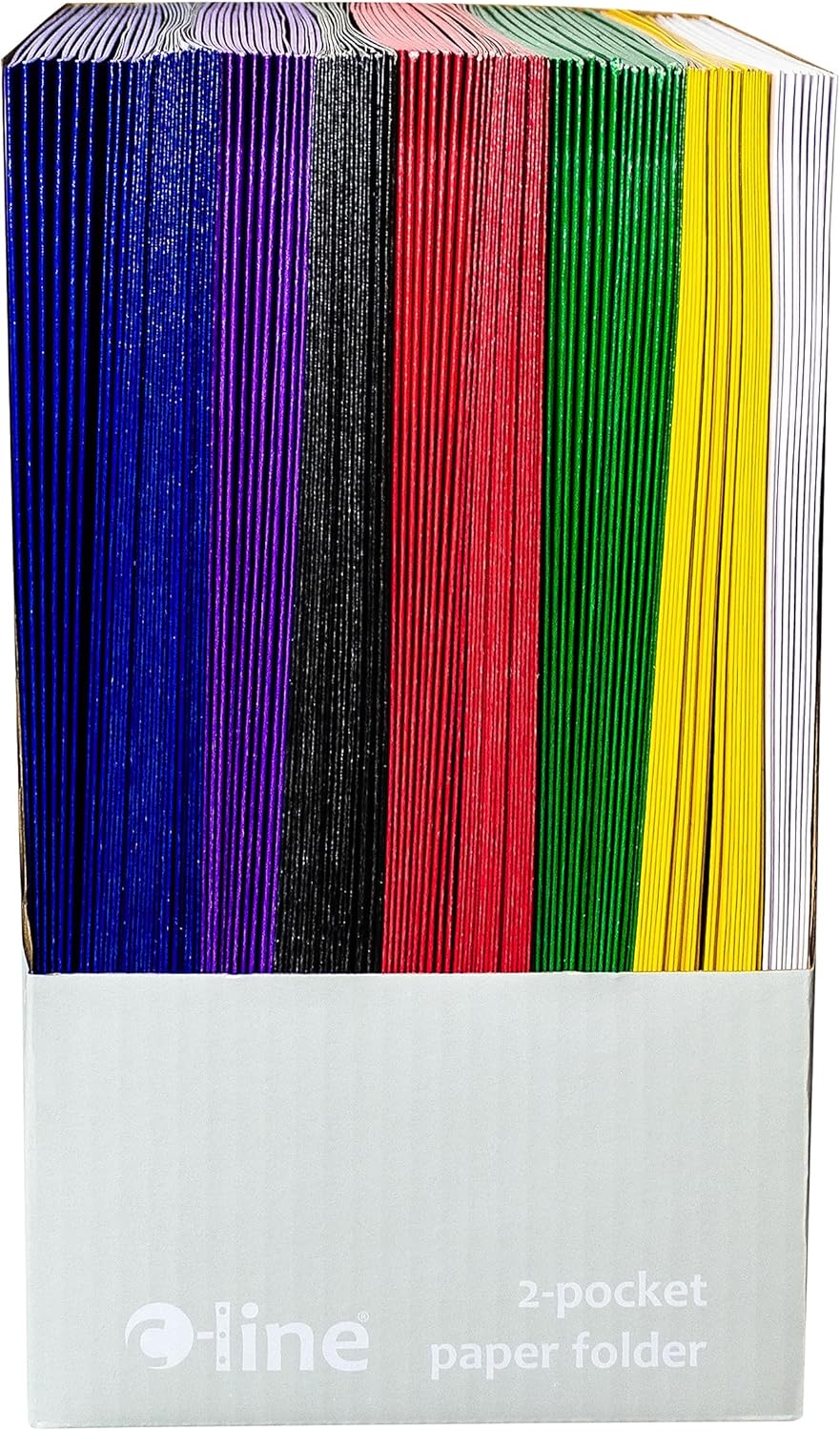C-Line Two-Pocket Paper Portfolio, 1 Case of 100 Folders, Assorted Colors (05300-100)