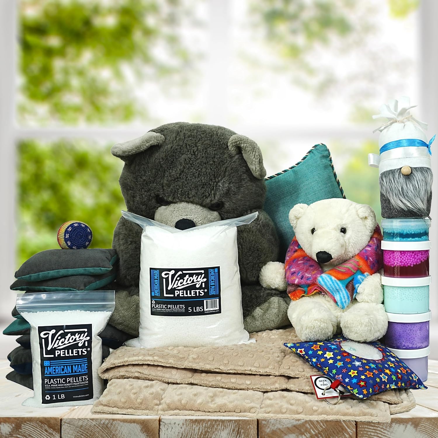 Victory Pellets 10 LB - USA-Made Plastic Pellets for Weighted Blankets, Sewing & Textile Filling - Smooth Pour
