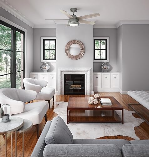 Miniatura 3 de Hunter Fan Company 52423 Burroughs Ventilador de techo, 52 pulgadas, plateado mate