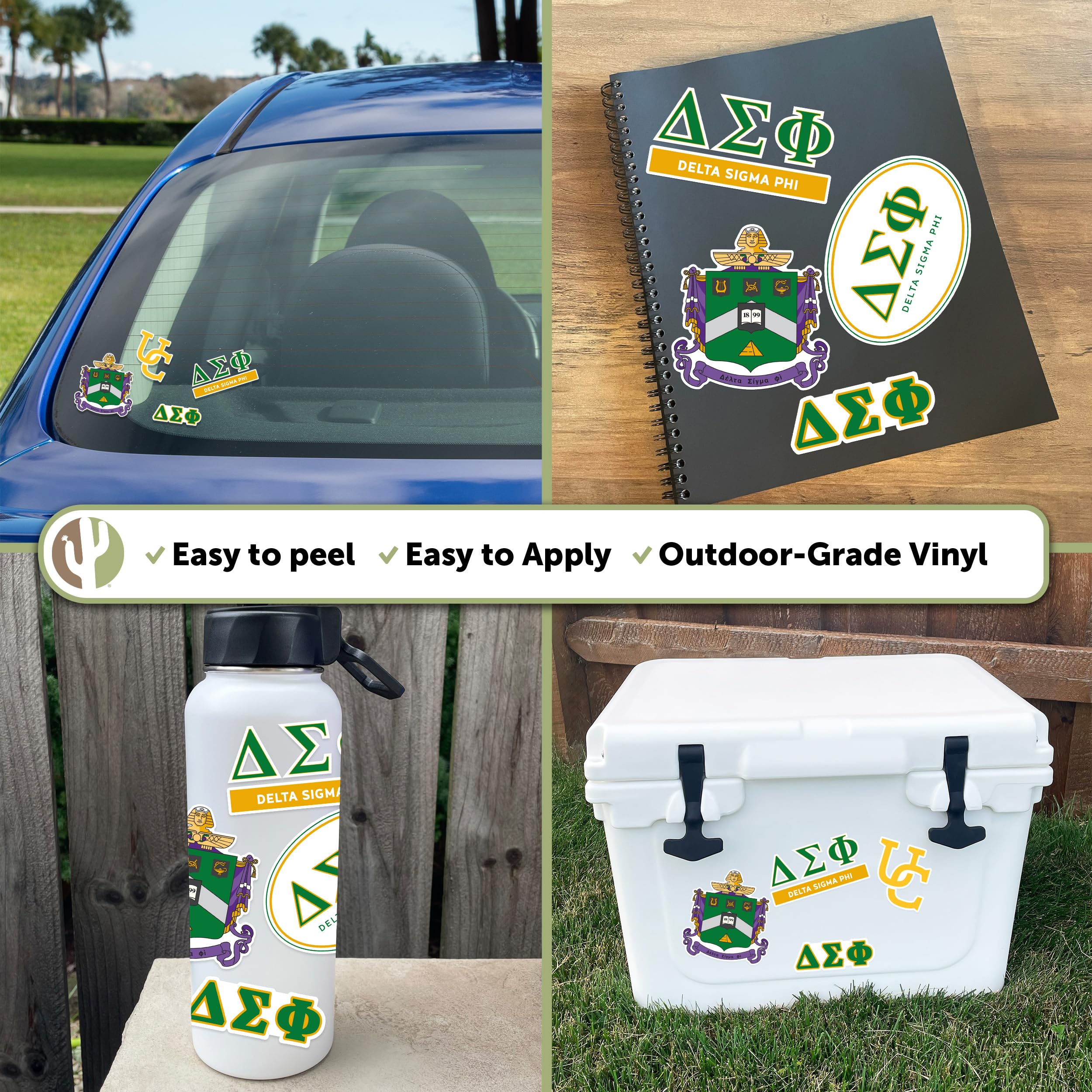 Delta Sigma Phi Fraternity Sticker Sheet – Full Size Decal For Laptop, Water Bottle, Or Car