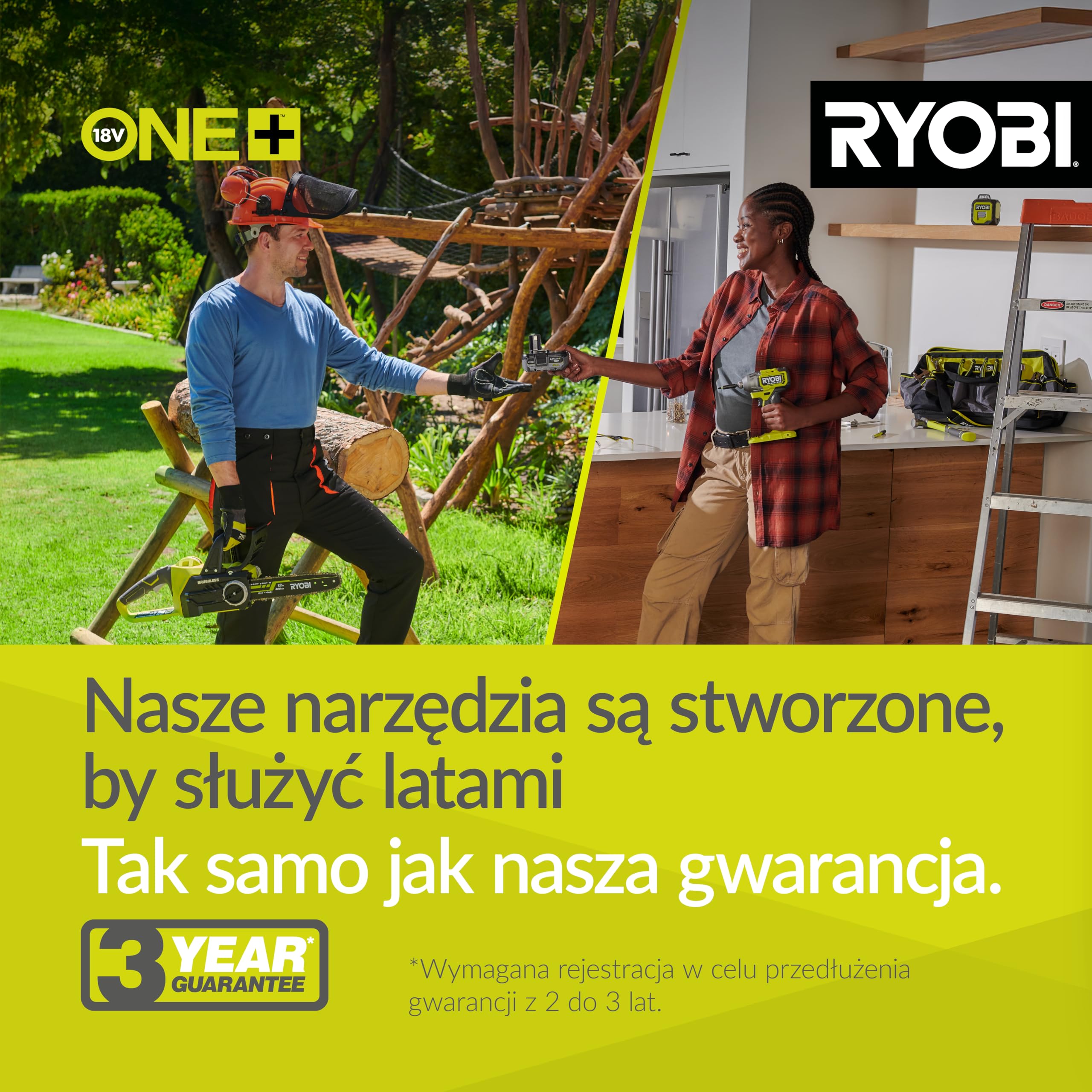 Ryobi Myjka ciśnieniowa, RY18PW22A-125, ciśnienie 22 bary, przepływ wody do 182L na godzinę, dysza 3 w 1, wąż 6 m z sitkiem i filtrem, w zestawie: 1 akumulator litowo-jonowy 2,5 Ah oraz ładowarka