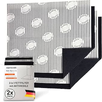 FilterBase Activated Carbon Filter Cooker Hood | Pack of 2 | Flat Grease Filter + Carbon Filter for Cooker Hood | Activated Carbon Filter Mat Can Be Cut to Size 57 x 47 cm - View 2