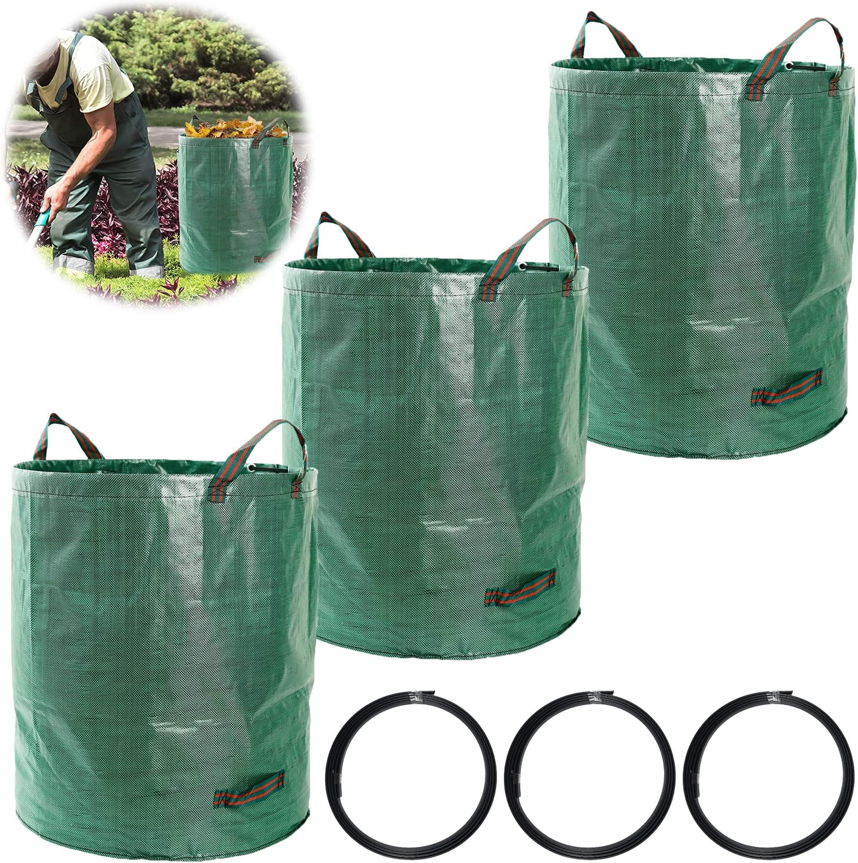 Sac à Feuilles de Jardin Réutilisable TBEST - Blanc - Grande Capacité