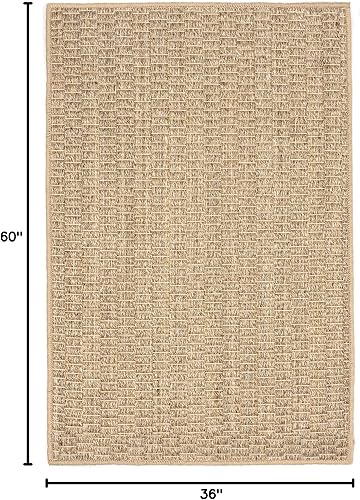 Miniatura 3 de Dash and Albert - Alfombra de sisal tejida natural de mimbre, 3 x 5 pies, patrón sólido neutro