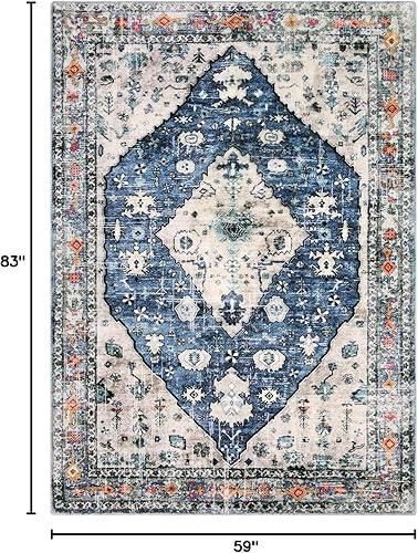 Miniatura 377 de Lahome Tapete tribal bohemio, pequeño, suave, antideslizante, lavable, de pelo corto, para piso en puerta, interior, entrada, baño, silla, Verde