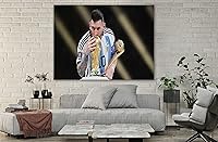 Vista 125 de SpiritualHands Póster de Lionel Messi, lienzo artístico de pared de Messi Argentina, carteles de fútbol de Leo Messi para dormitorio de niños