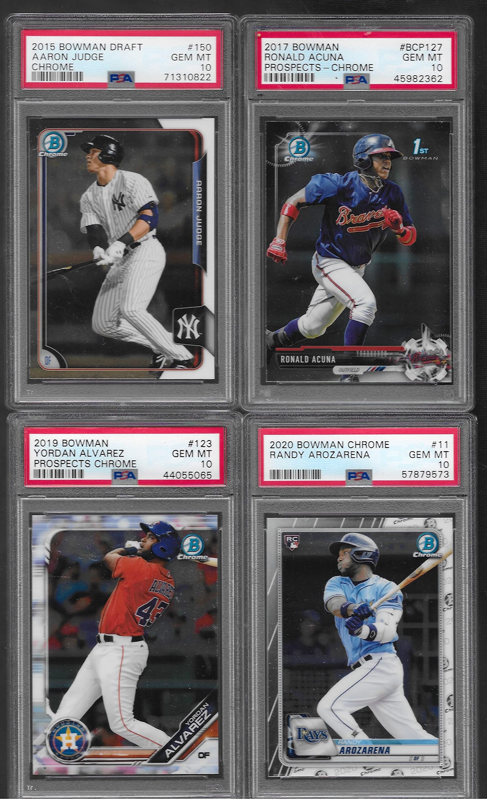 Amazon.com: PSA 10 ALL CHROME AARON JUDGE RONALD ACUNA JR. YORDAN