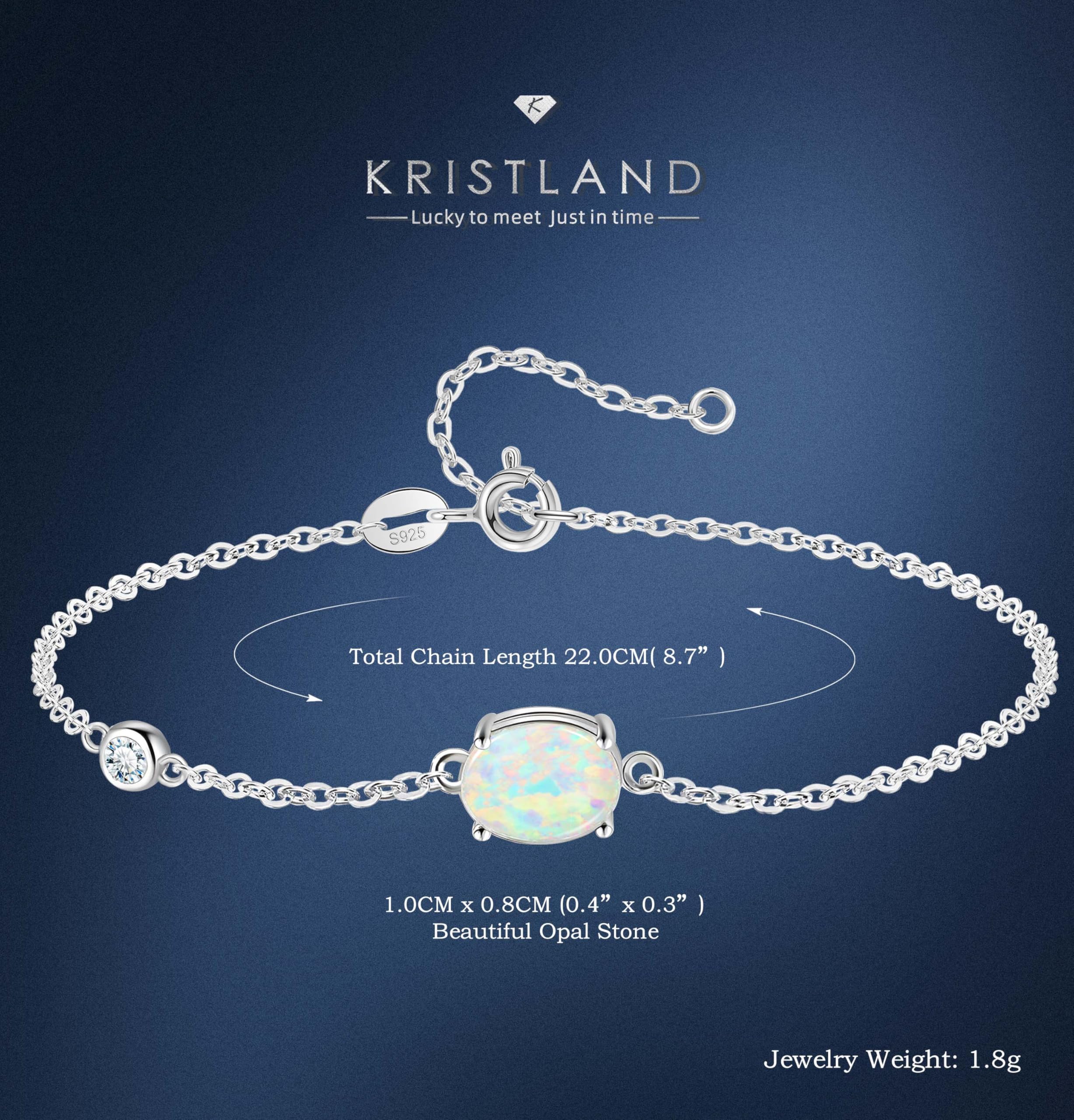 Bracciale Opale Argento 925 Elegante Donna