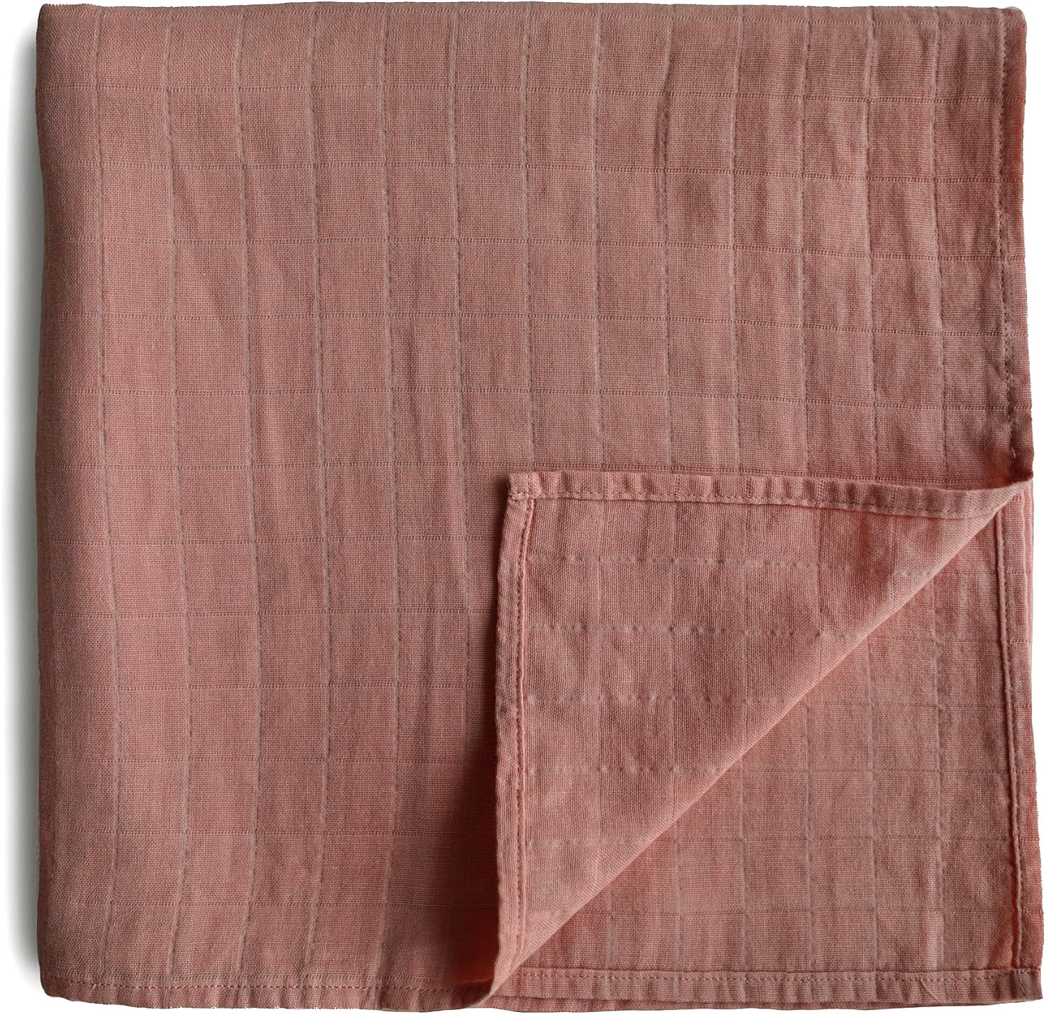 Mushie Muslin Baby Swaddle Blanket, Cedar