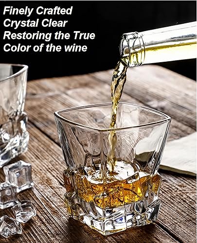 Miniatura 4 de Juego de decantador de whisky y vaso, elegante jarra de licor de 27 onzas con tapón de vidrio sólido adornado y 2 vasos de hielo de whisky a juego,