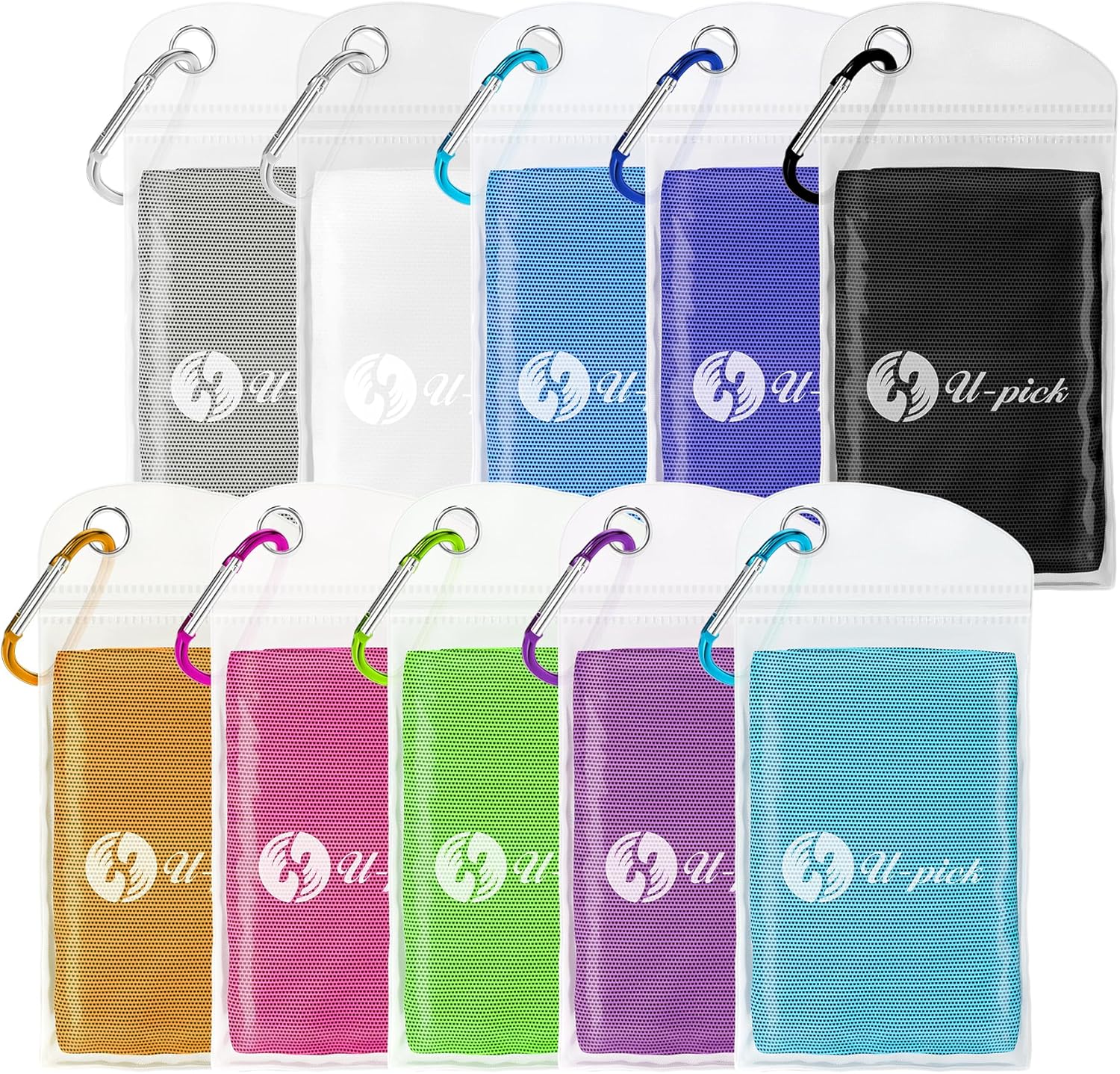 U-pick Cooling Towels Bulk[40″x12″] Breathable Microfiber Cold Towel, Stay Cool Neck Rags Hot Weather, Sweat Towel for Gym, Yoga, Workout, Golf, Sport, Baseball, Camping, Beach, Travel