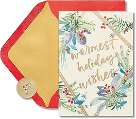 Papyrus Cartões de Natal embalados com envelopes, para uma estação maravilhosa, desejos de férias mais quentes (14 unidades)