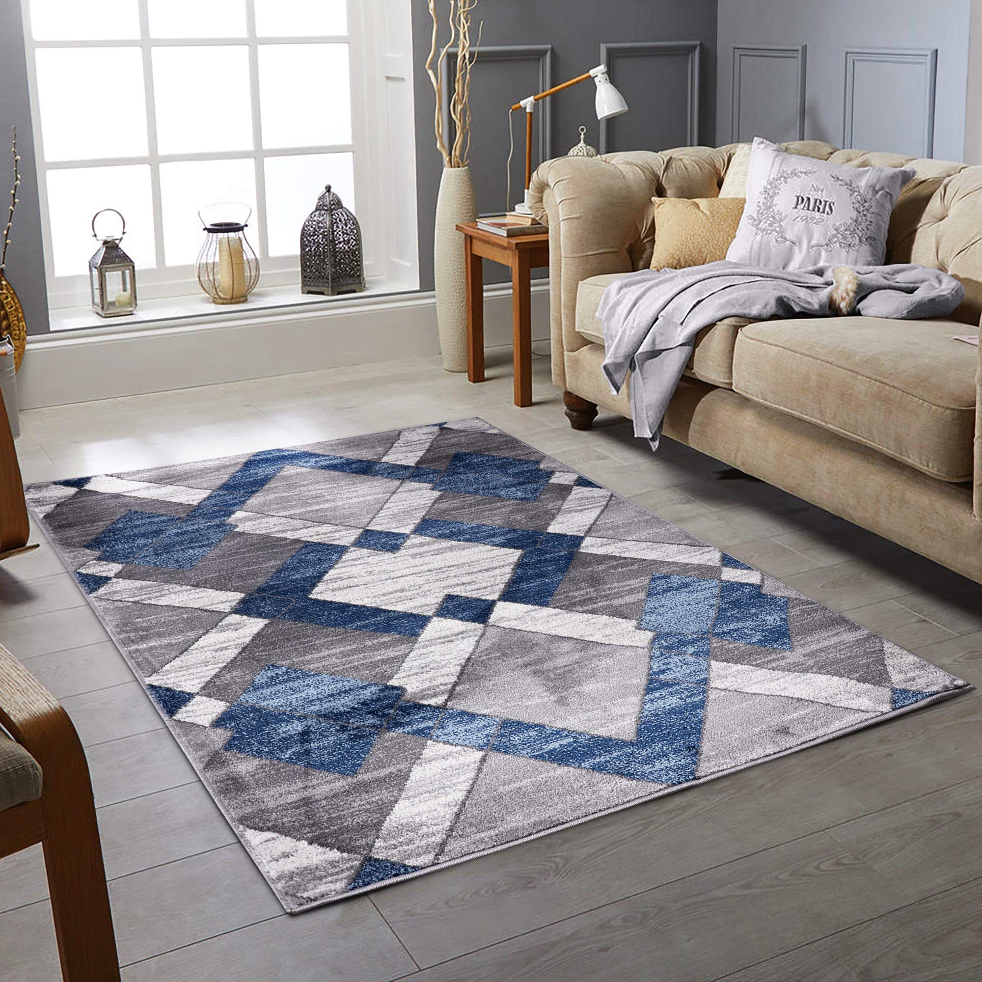 RUGSTORE Modern Rugs Bedroom Living Dining Room Extra Large Small Medium Rectangular Size Super Soft Touch kitchen Thick Pile Navy/Blue Area Rug (VERONA NAVY, 160 X 230 CM) โ image 1