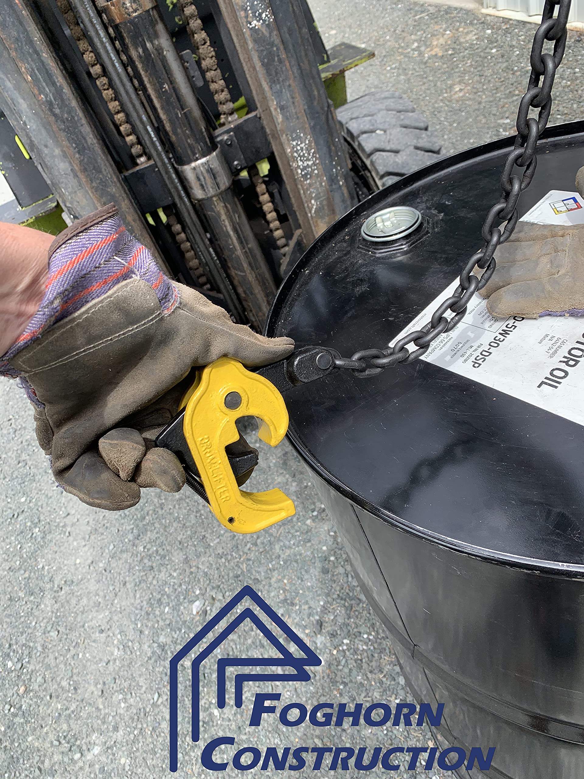 55 Gallon Drum Lifting Chain Hoist with 1 Ton Capacity bing Sling