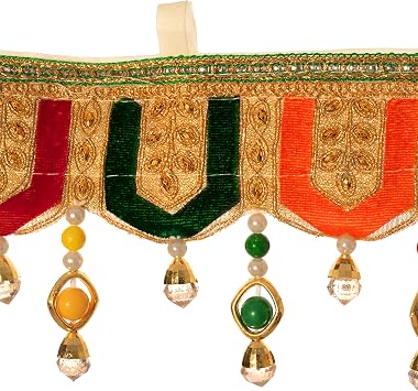 Embroidered Toran Bandhanwar Door Wall Decorative Cloth Hanging for Festival Traditional Indian Home Office Temple Pooja Décor Decoration and Gifting Size- 40 inches (Multicolor)