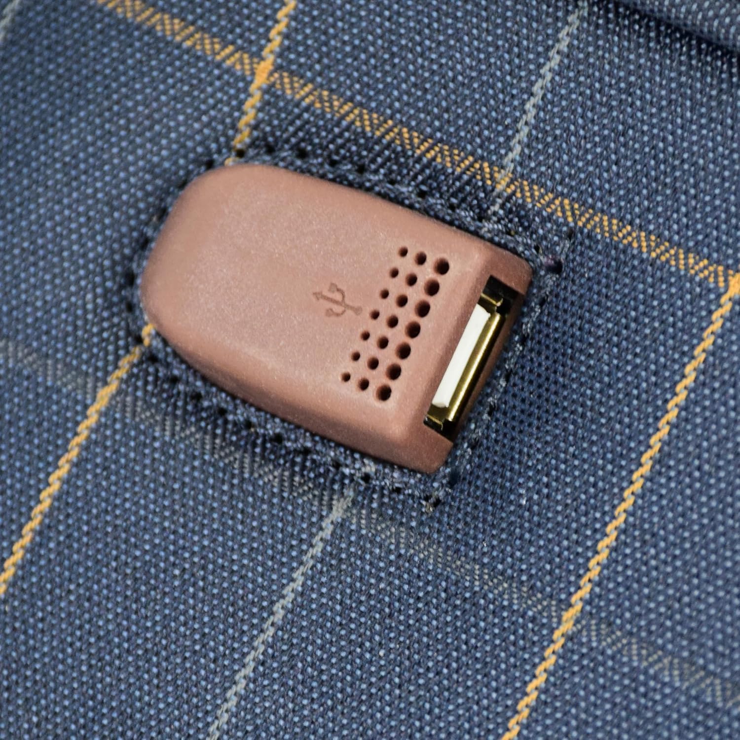 London Fog Liverpool Navy Windowpane 15" Under the Seat Bag