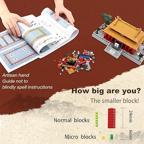 Miniatura 2 de Juego de bloques de construcción micro arquitectura china Mini ladrillos decorativos DIY juguete regalo para adultos y niños mayores de 14 años -