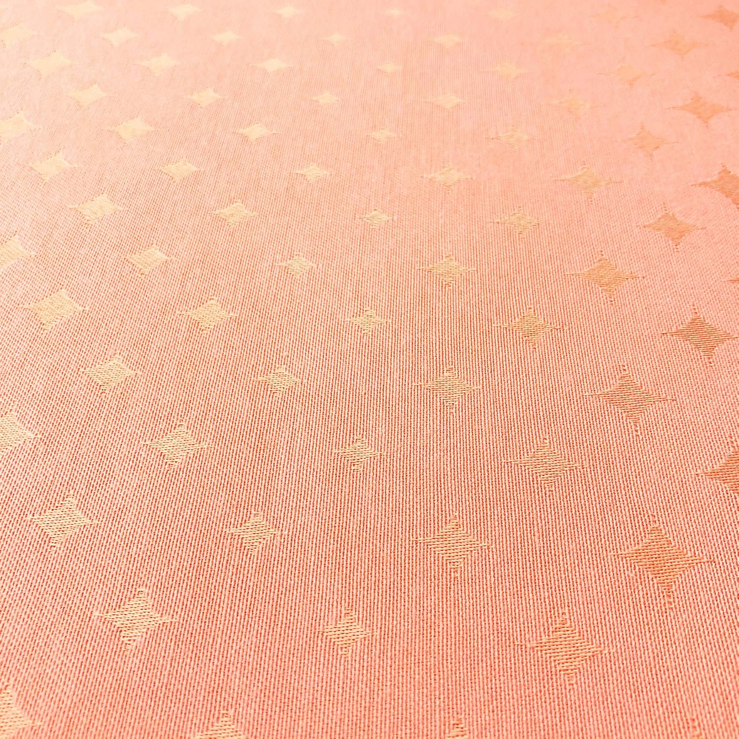 CAIT CHAPMAN HOME COLLECTION Tone-on-Tone Simple Chic Geometric Jacquard Woven Tablecloth (60" x 120" Rectangular, Cantaloupe)