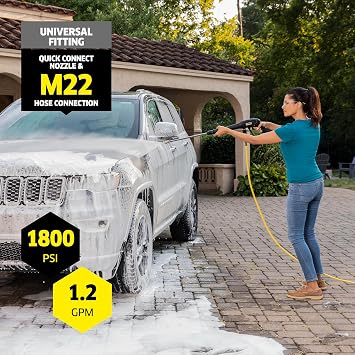 Karcher Pressure Washer K1800PS Cube, CETA Certified, 3 Spray Nozzles, Detergent Tank, for Cars, Driveways, Siding, Patios, 1.2 max. GPM
