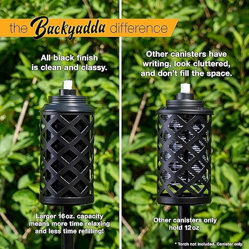 Miniatura 2 de Recipientes de repuesto para antorcha (16 onzas). Compatible con antorchas Tiki. Apertura fácil de llenar. Paquete de 4 unidades de metal estándar