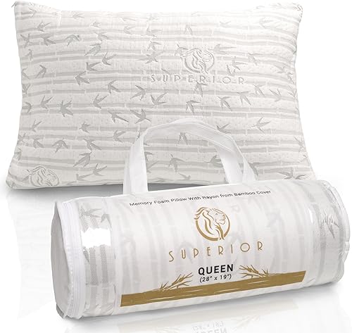 Miniatura 2 de Superior Almohada de espuma viscoelástica triturada con soporte ajustable para dormir de espalda, estómago y de lado, funda extraíble con cremallera