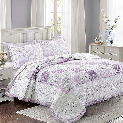Vista 90 de Cozy Line Home Fashions - Juego de ropa de cama, edredón reversible 100% algodón, diseño floral campestre, tela de retazos, a cuadros, color rojo