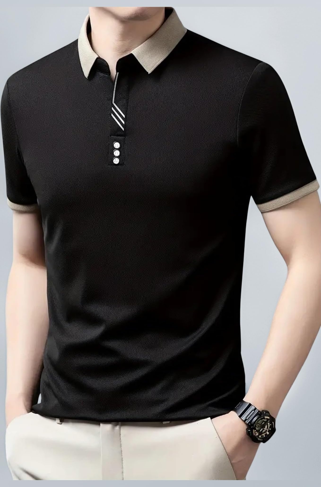 Lymio Polo T Shirt for Men || T Shirt for Man || Collar T Shirt Style Men (Packs Also Available) (Polo-55-58)