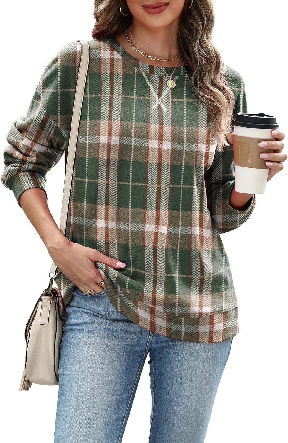 RUMIA Women's Crew Neck Sweatshirt Loose Pullover Long Sleeve Shirts Soft Tops for Women Fall Clothes 2025 - Image 4