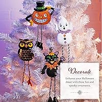 Vista 4 de Bucilla, Escuadrón de Halloween, apliques de fieltro, kit de 4 piezas para hacer adornos, perfecto para manualidades y manualidades, 89647E