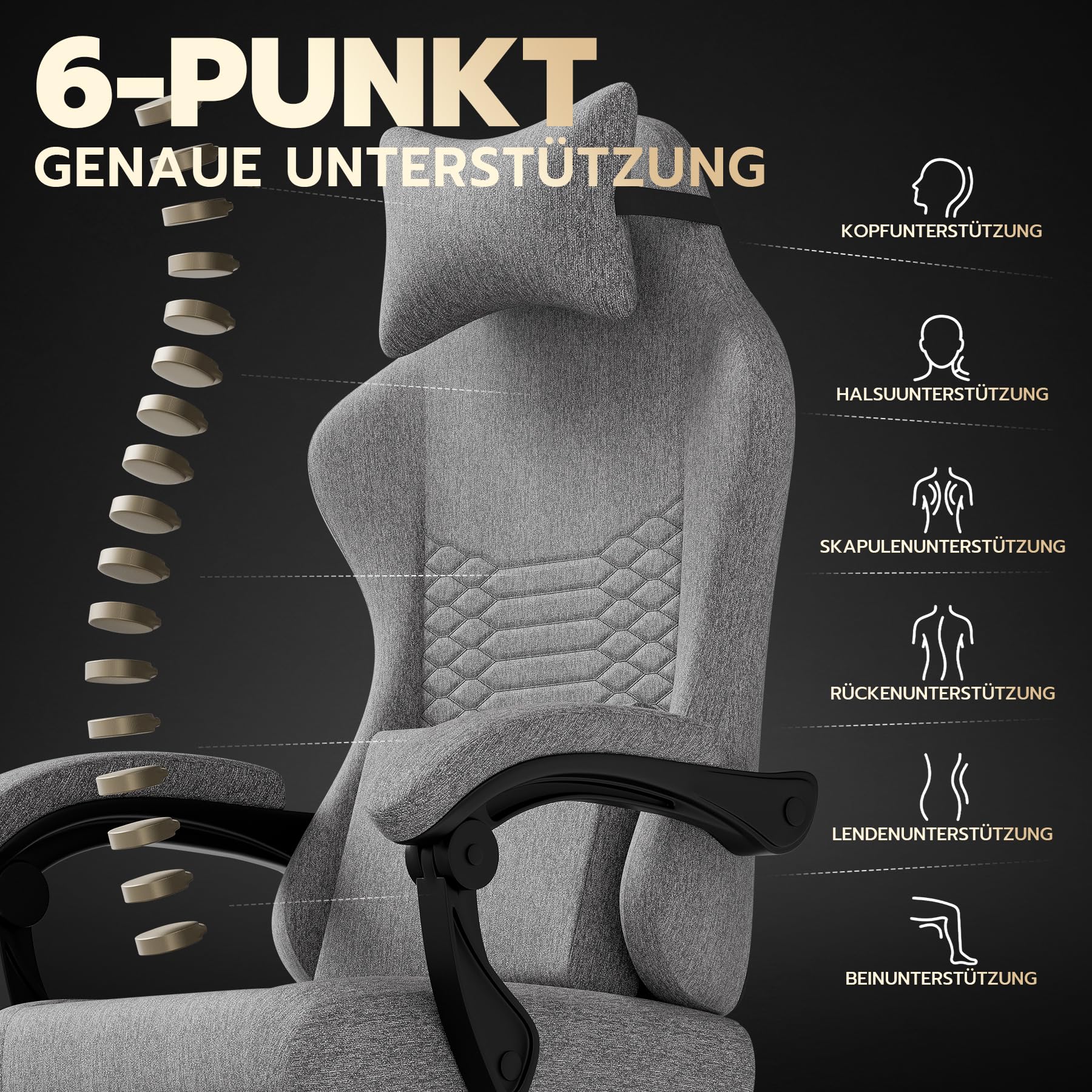 Sedia da ufficio, 150 kg, ergonomica, girevole, per computer
