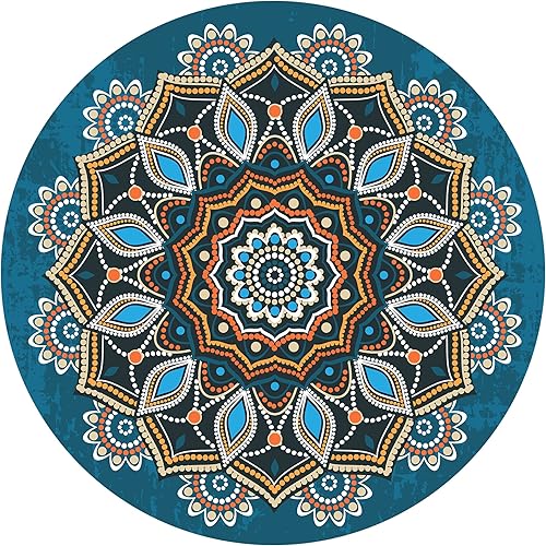Keolorn Tapete de yoga redondo de meditación de pilates de gamuza de lujo grande, base antideslizante de goma natural adecuada para meditación,