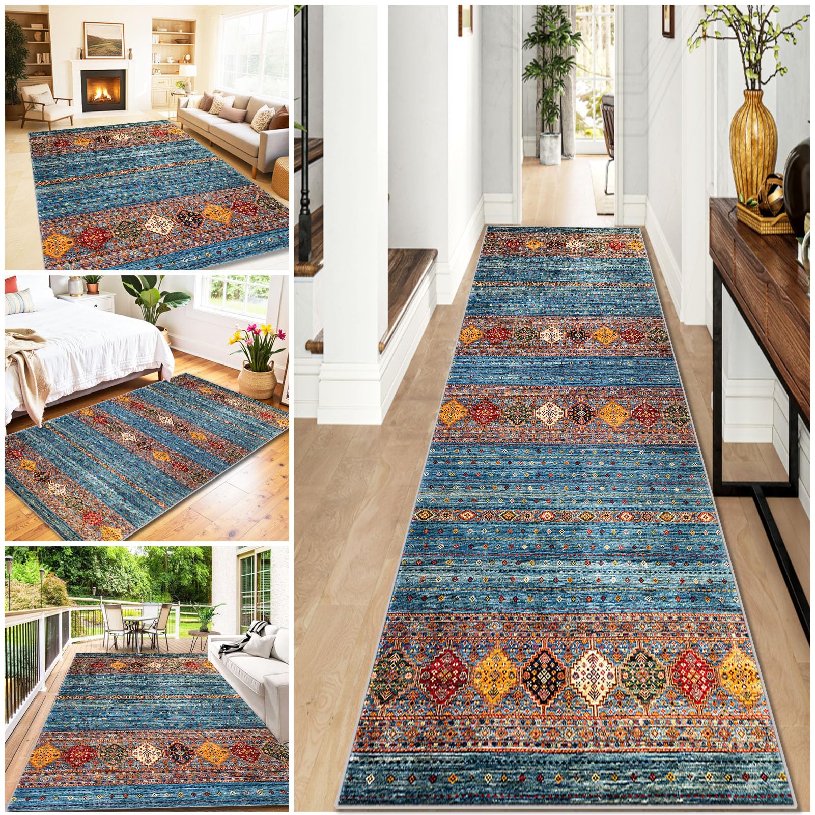 Wawfong Aa-48 Carpet Runners For Hallways 60 X 400 Cm Kitchen Rugs Long Hall Runner Rug Washable Non Slip Absorbent Polyester Narrow Rugs For Entryway Hallways Kitchen Laundry Room