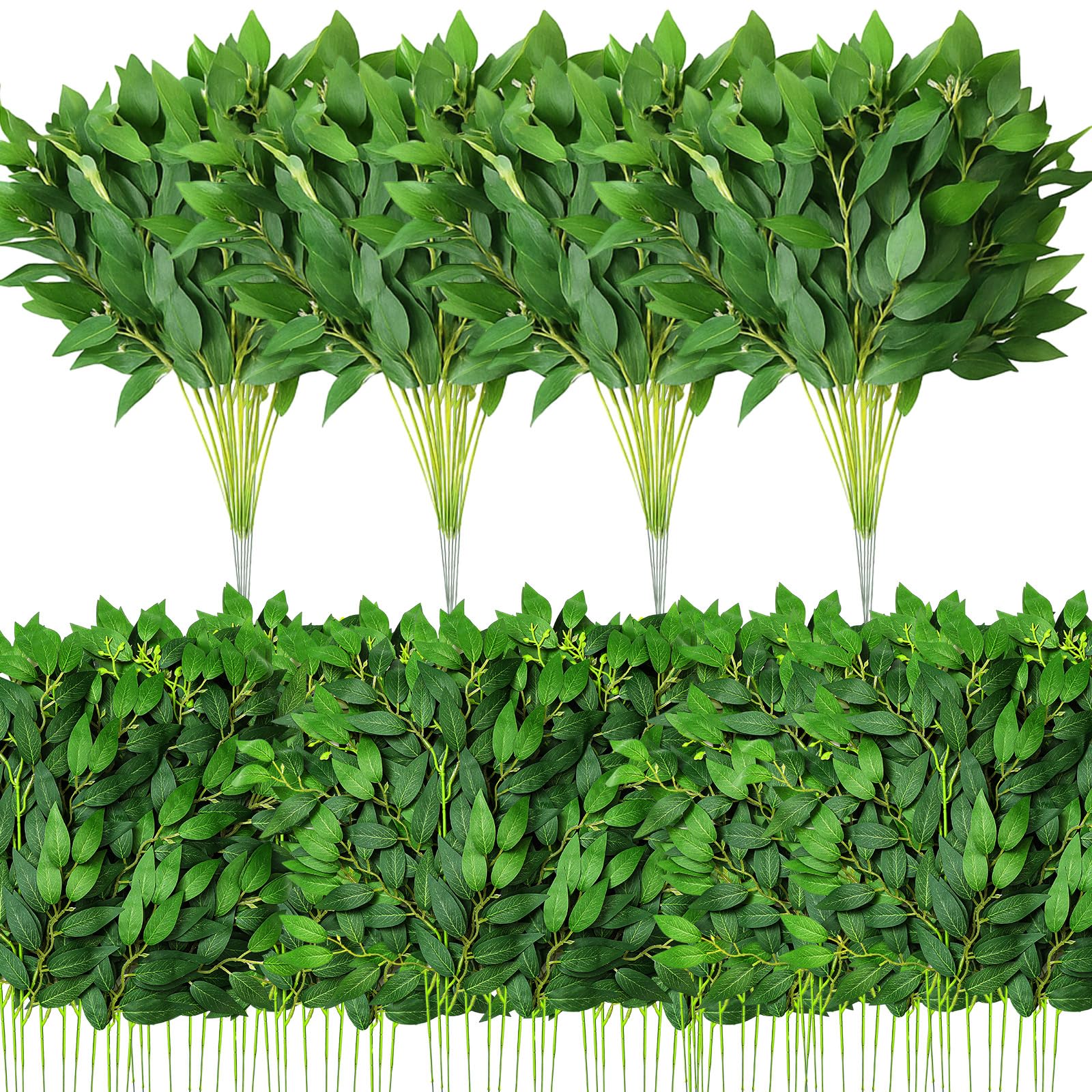 Photo 1 of Suncalla 80 Pcs Italian Ruscus Greenery Stems Bulk, Green