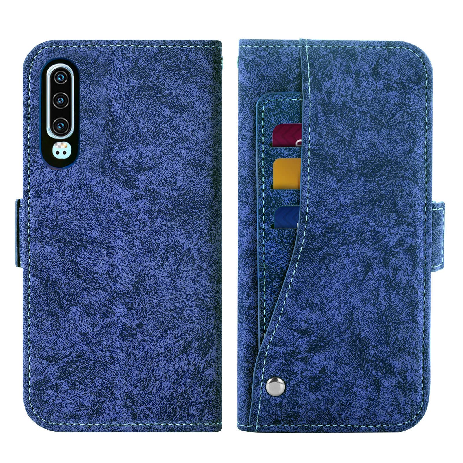 Asuwish Brieftaschen-Hülle Für Huawei P30 Pro – Mit Displayschutzfolie, Kartenhalter & Ständer