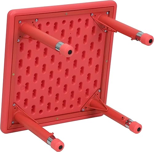 Miniatura 8 de Flash Furniture Wren - Mesa cuadrada de plástico verde de 24 pulgadas con altura ajustable