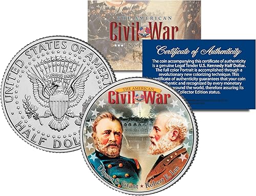 Generales de la Guerra Civil Robert E. LEE y Ulysses S. Grant JFK Moneda de Medio Dólar de EE.UU