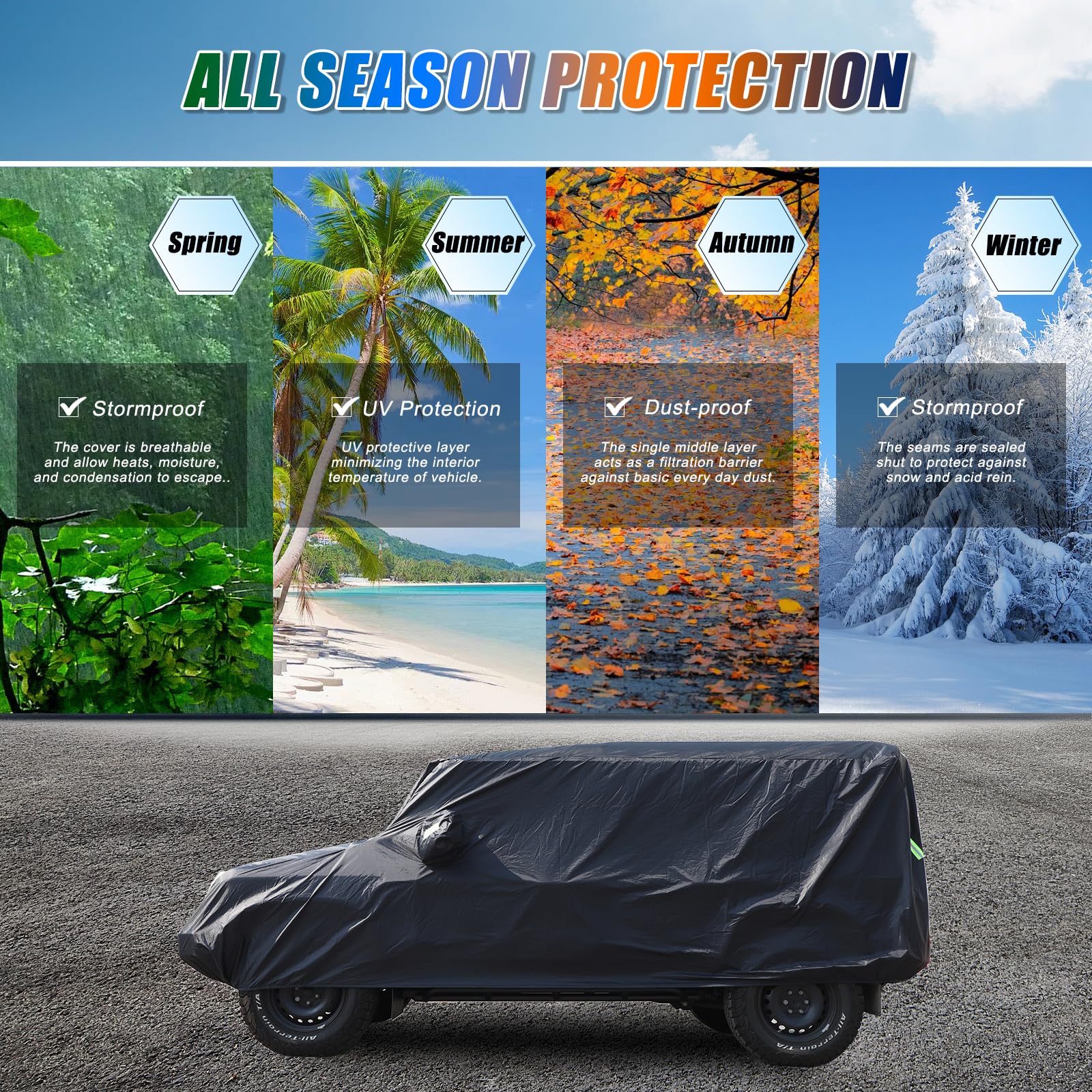 Tumukiw for INEOS Grenadier Exclusive Car Cover All Weather Waterproof Universal in All Seasons Snowproof Rainproof Premium Car — view 7