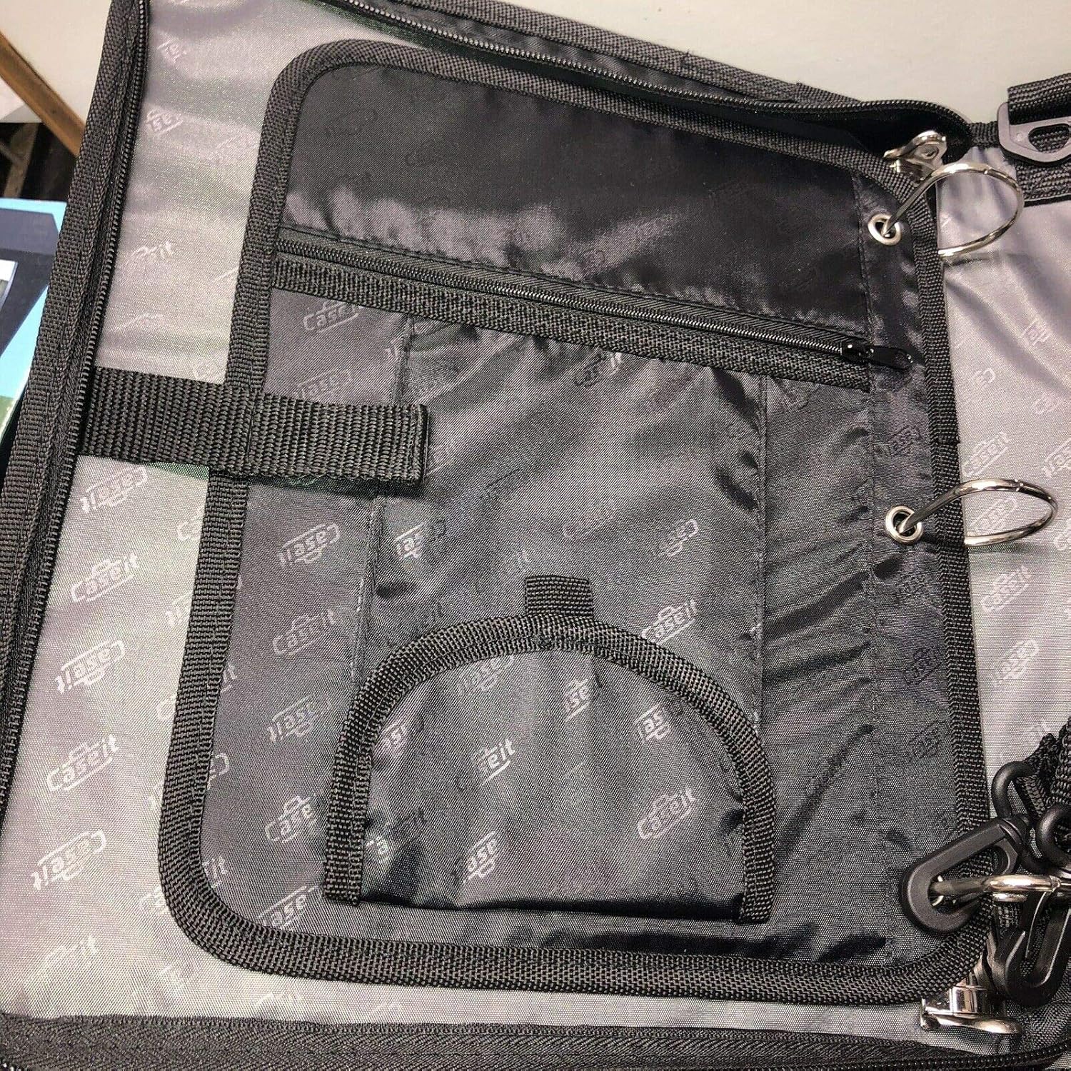 Case-it The Dual 2-in-1 Zipper - Two 1.5 Inch D-Rings - Includes Pencil Pouch - Multiple Pockets - 600 Sheet Capacity - Comes with Shoulder Strap -Dual-121-A-Blue