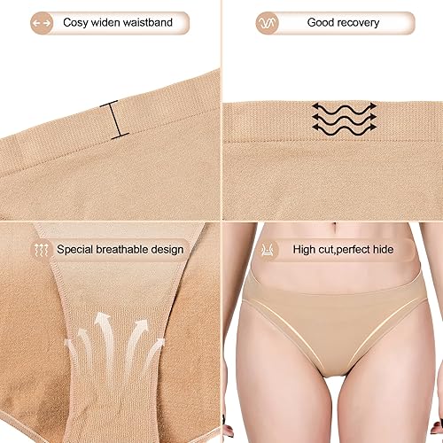 Miniatura 4 de MOLLDAN Calzones de ballet de baile profesional para mujeres y niñas, sin costuras, para gimnasia, color beige, ropa interior de bailarina
