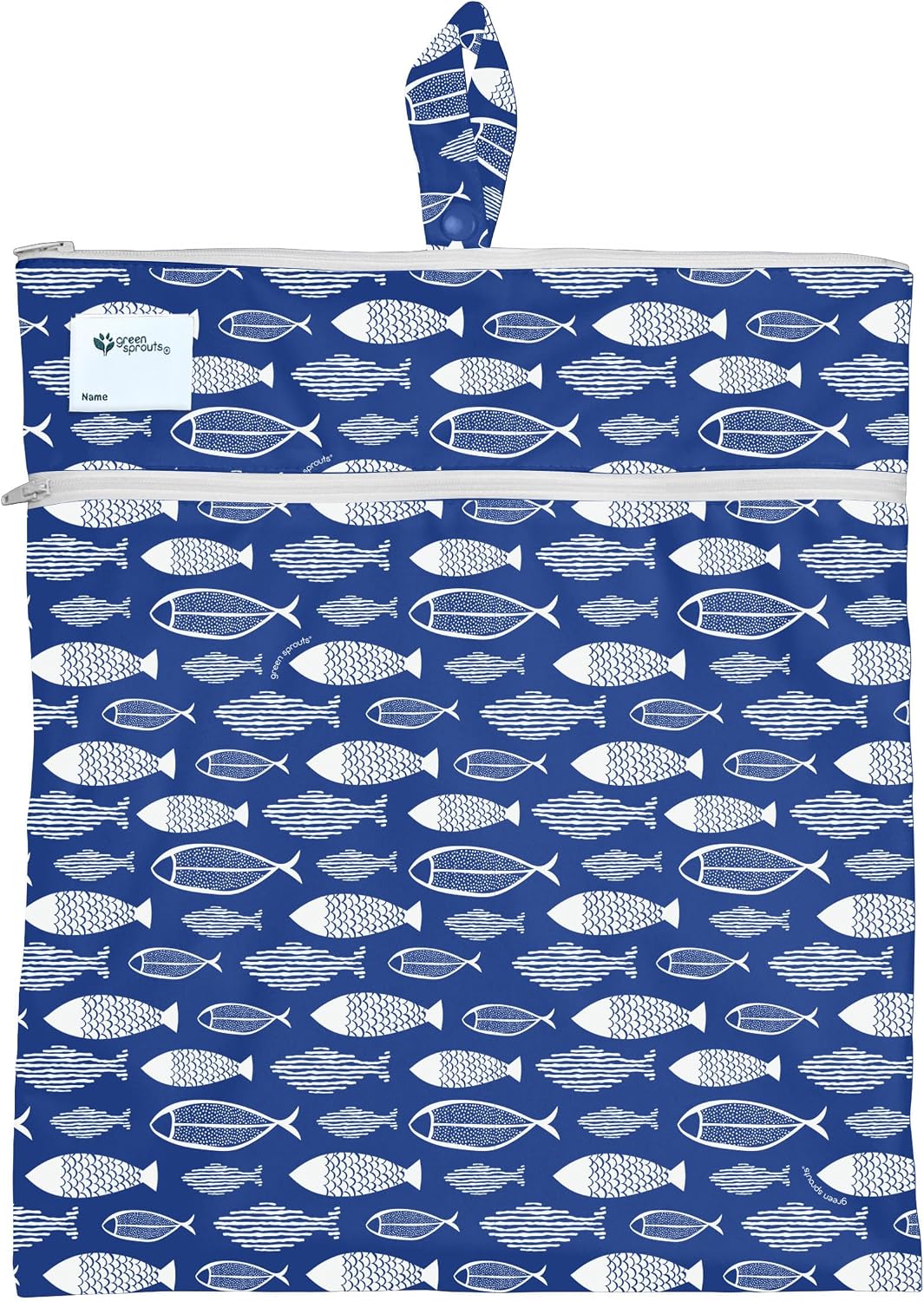 Green Sprouts Eco Wet & Dry, Swim Diaper Bag – Blue Fish – One Size