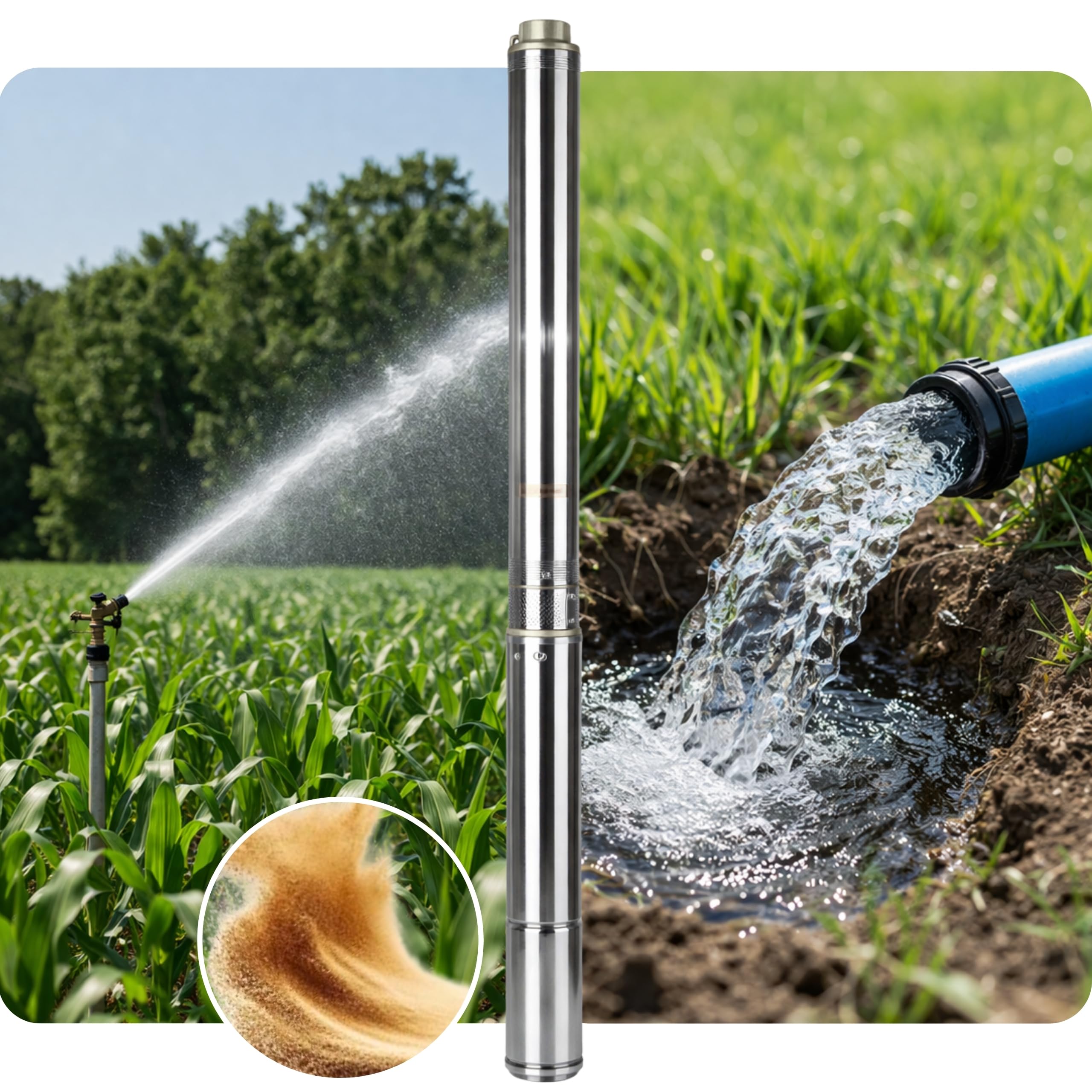 Pompa Głębinowa ANTYPIASKOWA (550 W, 4500 l/h, podnoszenie 67 m, 230 V) do Wody Studni z kablem 20 m