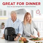 Dash Tasti-Crisp™ Air Fryer - AirCrisp ® technology - Compact design with adjustable temperature control - Non-stick fry basket and automatic shut-off function - 6 Quarters - Black