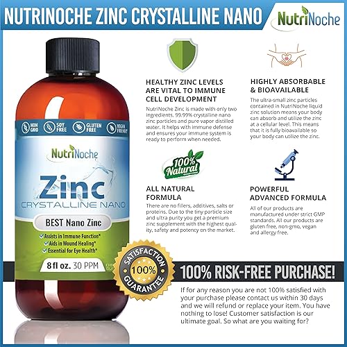 Miniatura 3 de NutriNoche Suplemento de Zinc Líquido Cristalino Puro - 30 PPM - Minerales Coloidales