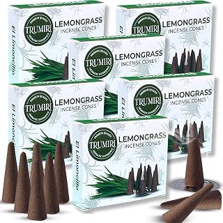Lemongrass Incense Cones - 60 Cones, Six Packs of 10, Scented