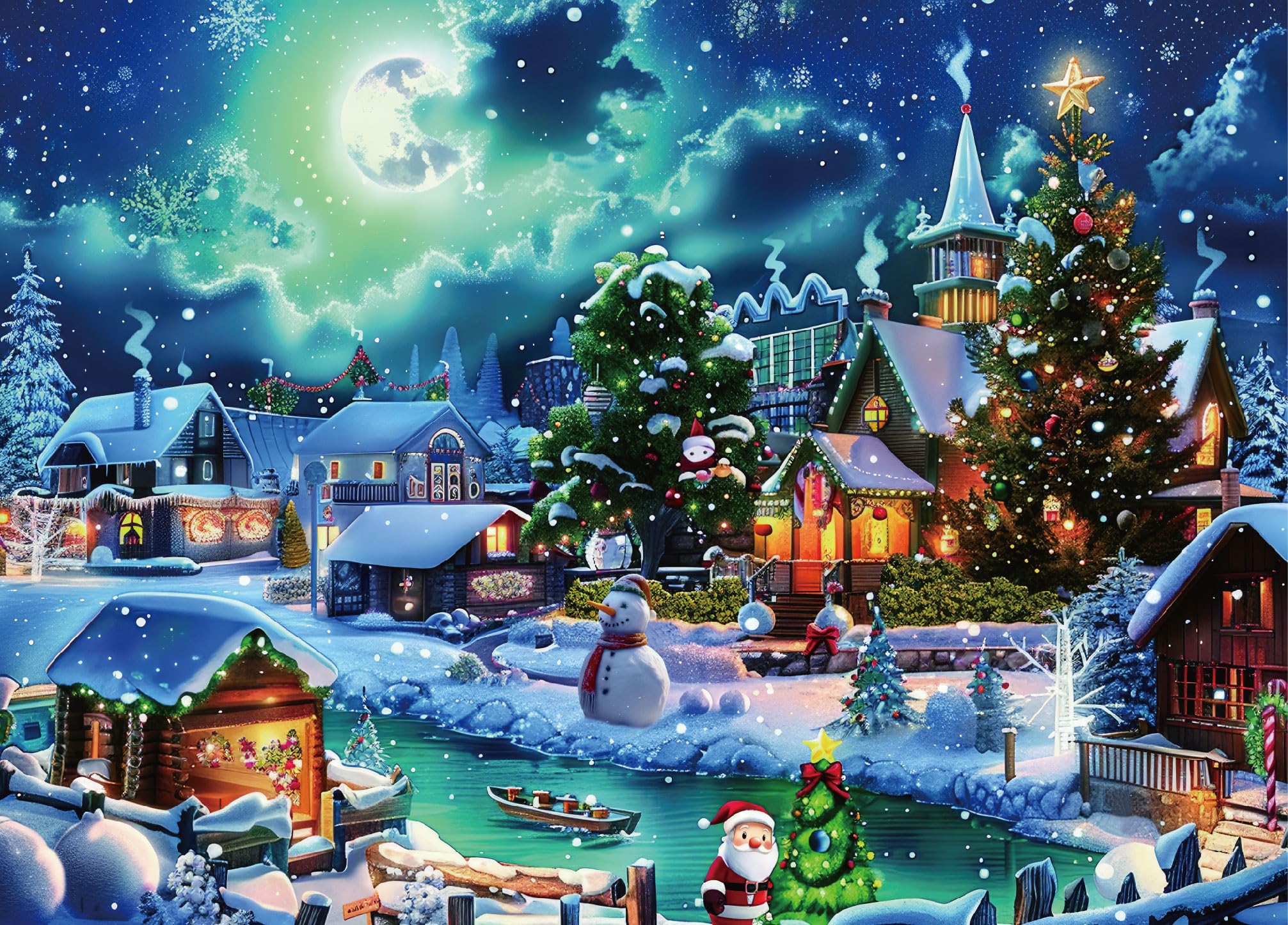 CLMCL 1000 Pieces Christmas Puzzle Holiday Puzzles for Adults and Kids Jigsaw Puzzle Christmas Eve