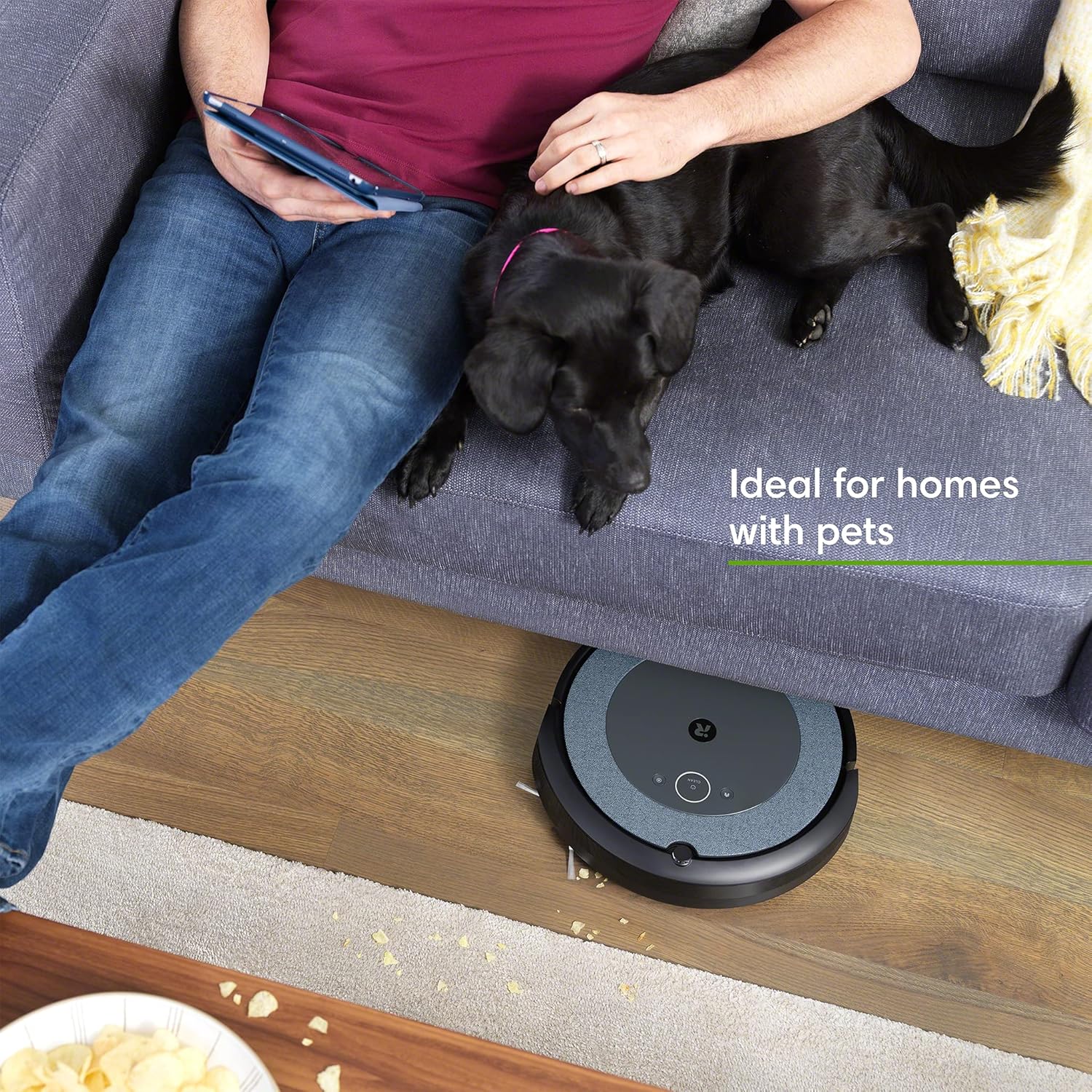 iRobot Roomba i4+ (4552) Robot Vacuum with Automatic Dirt Disposal - Empties Itself for up to 60 Days, Wi-Fi Connected Mapping, Compatible with Alexa, Ideal for Pet Hair, Carpets -