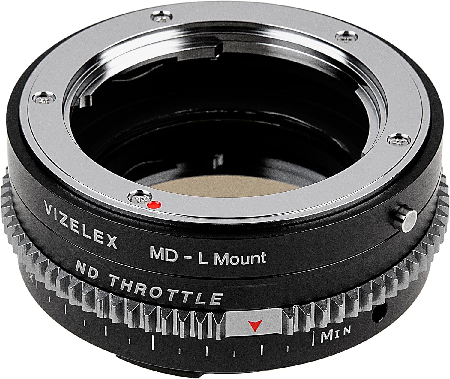 Vizelex ND Throttle Cine Lens Mount Adapter Compatible with Minolta Rokkor (SR/MD/MC) SLR Lens to Leica L-Mount Alliance Mirrorless Camera Body with Built-in Variable ND Filter (2 to 8 Stops)